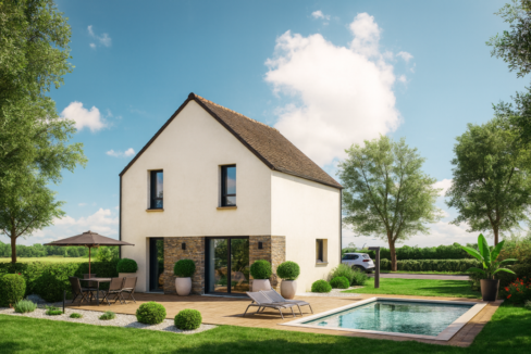 Axces Habitat Constructeur De Maison En Bretagne Maison Etage AX4V1 Arriere