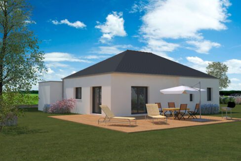Axces Habitat Constructeur De Maison En Bretagne AXCES 12 V2 Perspective ARRIERE