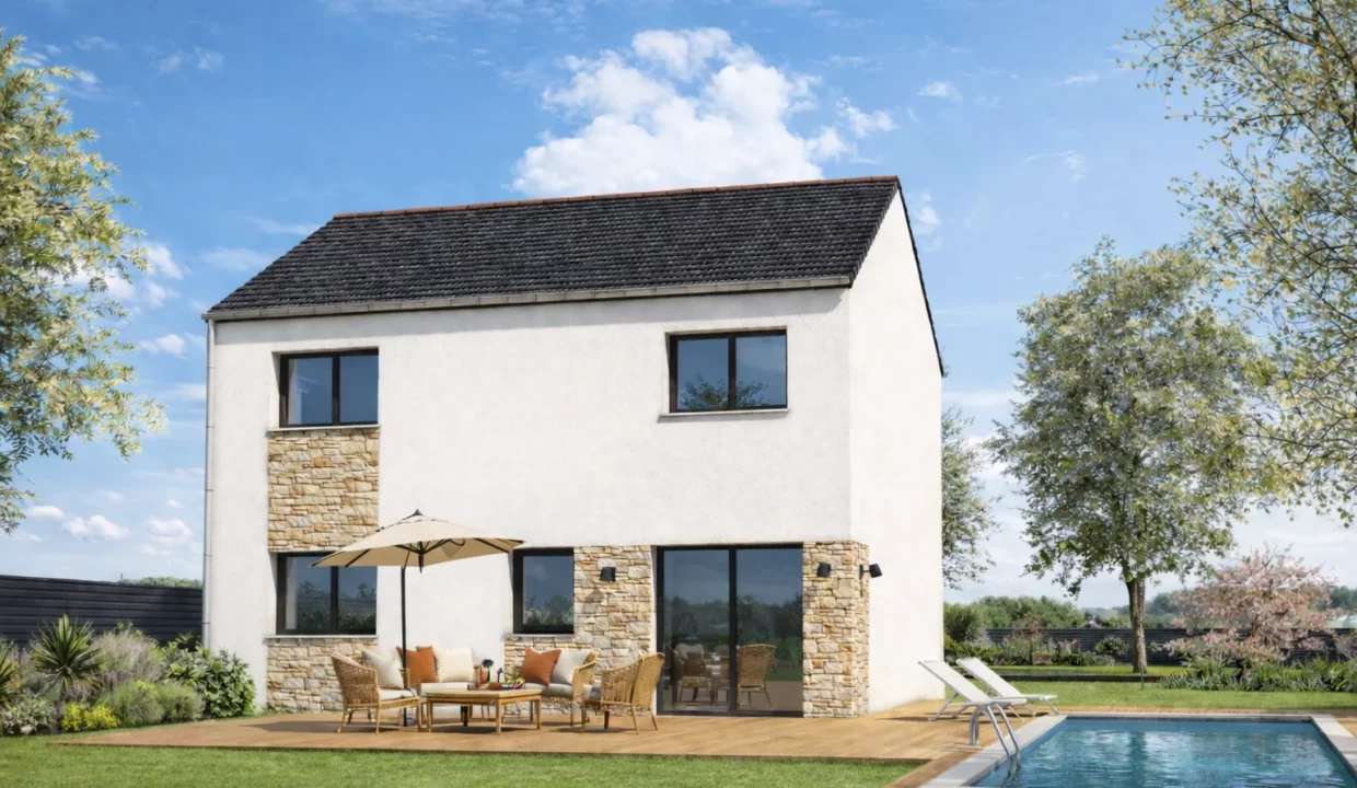 Axces Habitat Constructeur De Maison En Bretagne Maison 4 Chambres 17v1 Arriere