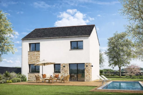 Axces Habitat Constructeur De Maison En Bretagne Maison 4 Chambres 17v1 Arriere
