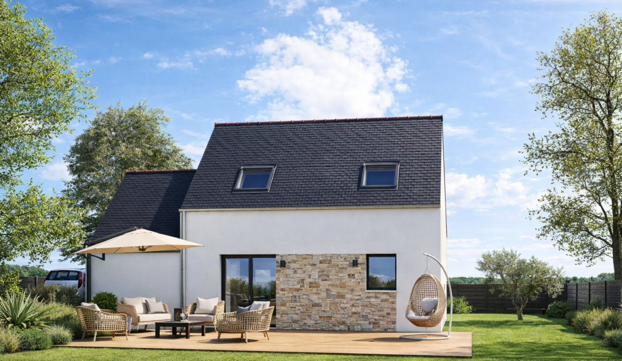 Axces Habitat Constructeur De Maison En Bretagne Maison A Etage AX1 V1 Arriere