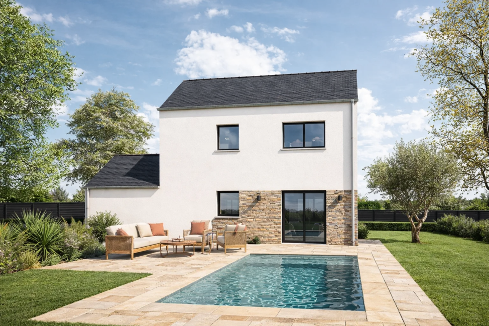 Axces Habitat Constructeur De Maison En Bretagne Maison 3 Chambres Axces 59 Arriere