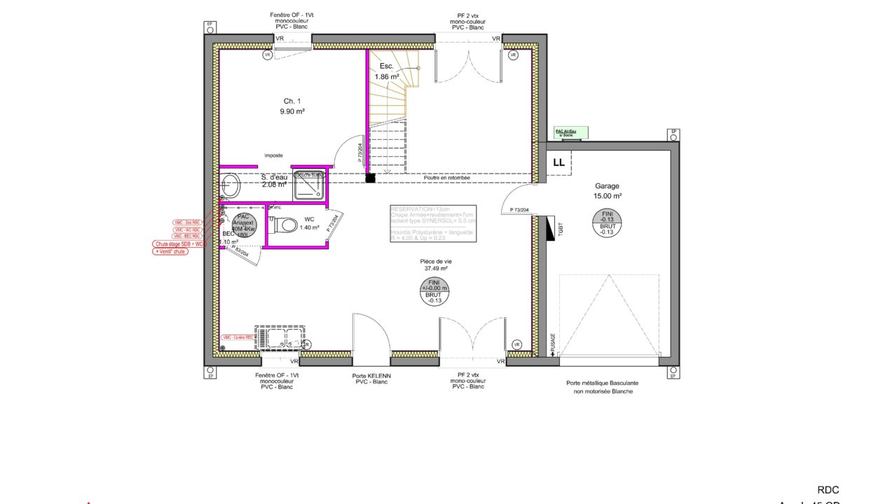 Plan rez de chaussée Axce's 45