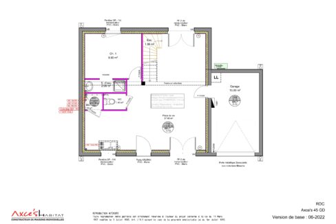 Plan rez de chaussée Axce's 45