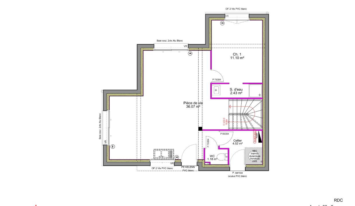 Plan décoté rez de chaussée Axce's 30