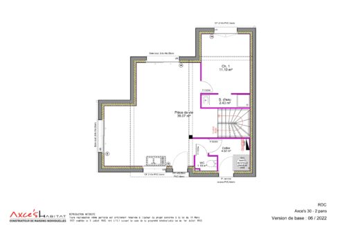 Plan décoté rez de chaussée Axce's 30