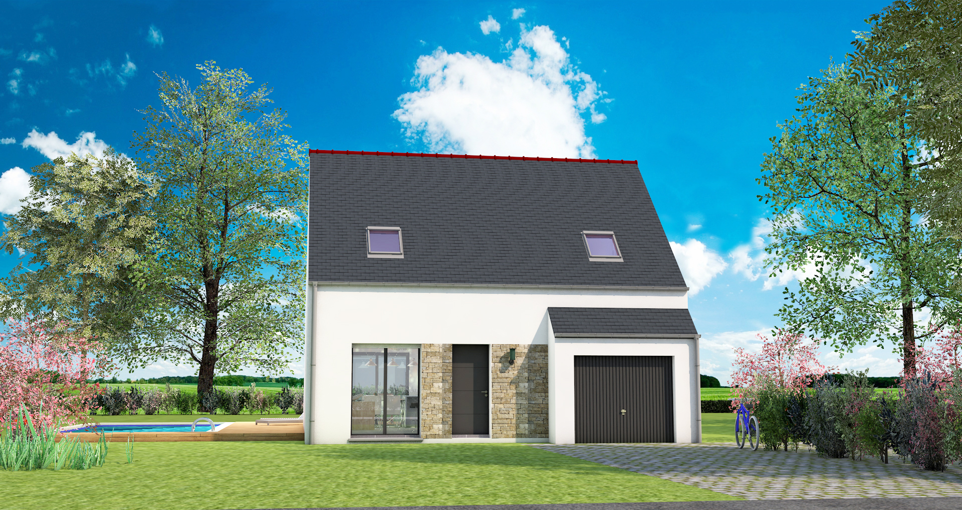 Maison 3 chambres garage