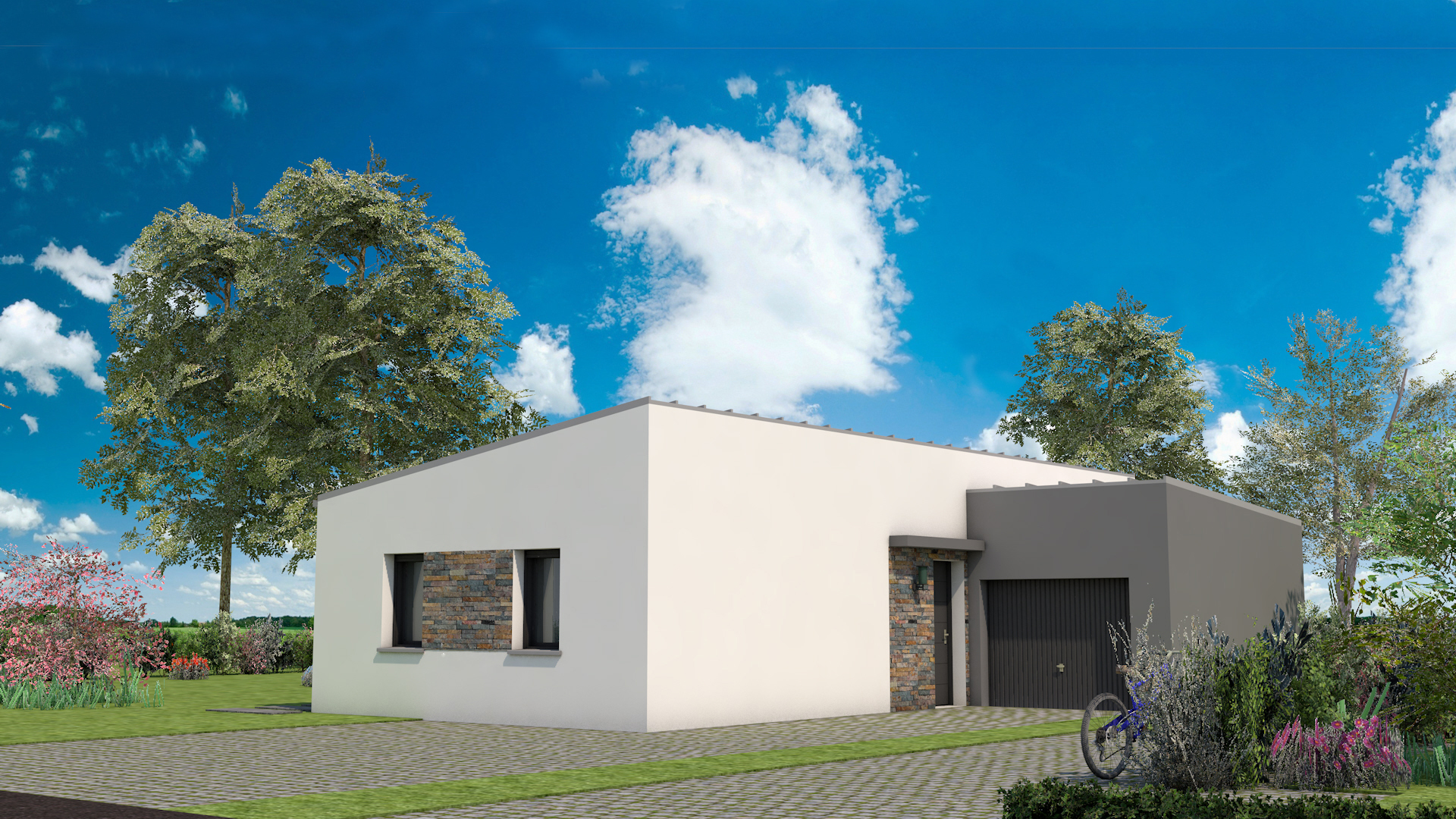 Maison 2 chambres garage plain pied