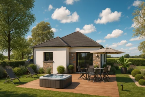 Axces Habitat Constructeur De Maison En Bretagne Maison Plain Pied En Bretagne AX 08v1 Arriere