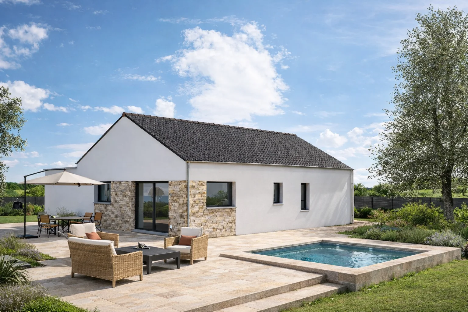 Axces Habitat Constructeur De Maison PLAIN PIED En Bretagne AX9 ARRIERE