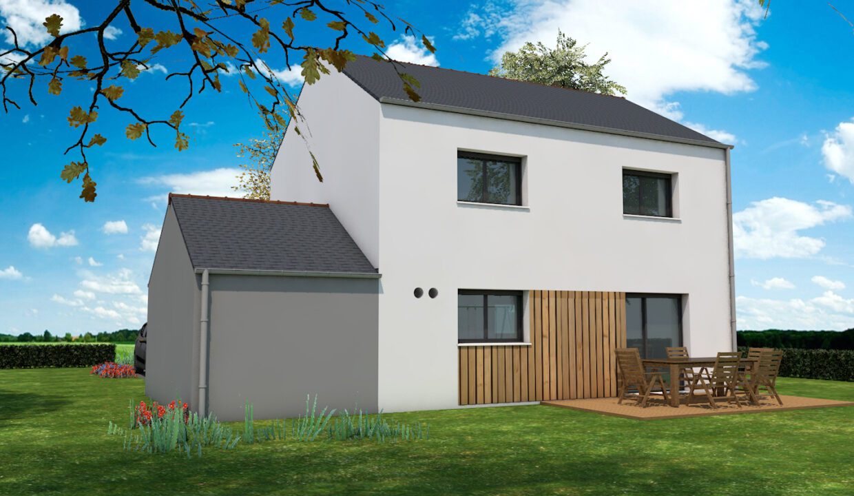 Axces Habitat Constructeur De Maison En Bretagne AXCES 17 V4 GD 2P ARRIERE Perspective