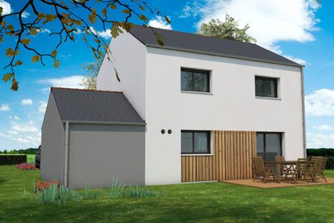 Axces Habitat Constructeur De Maison En Bretagne AXCES 17 V4 GD 2P ARRIERE Perspective