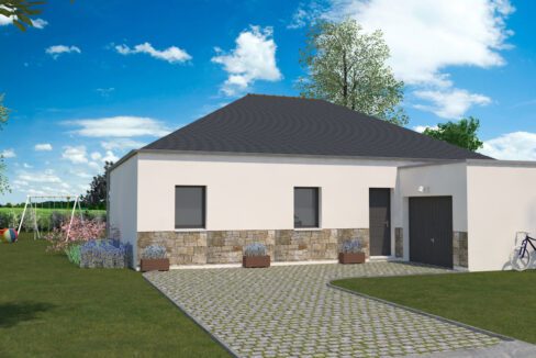 Axces Habitat Constructeur De Maison En Bretagne AXCES 12 V2 Perspective FACE