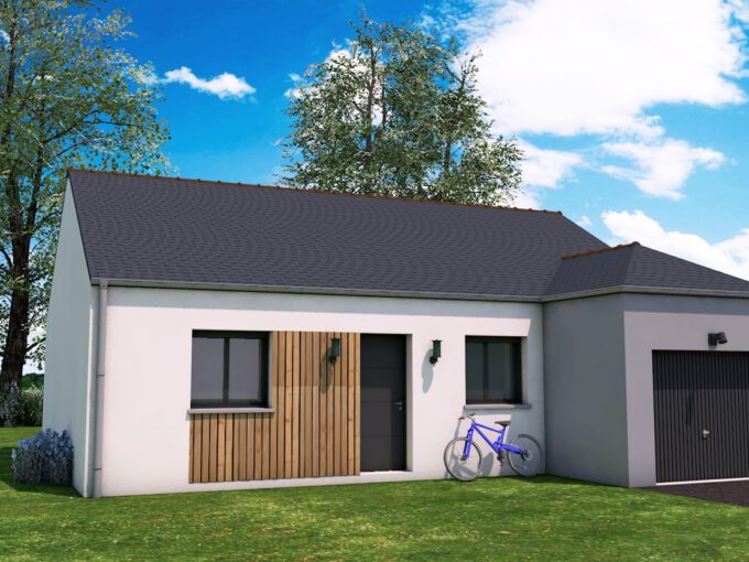 Axces Habitat Constructeur De Maison En Bretagne AXCES 21 V2 GD Perspective AVANT