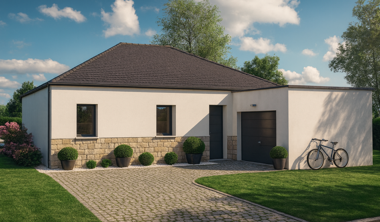 Axces Habitat Constructeur De Maison En Bretagne Maison Plain Pied AX12v2 Avant