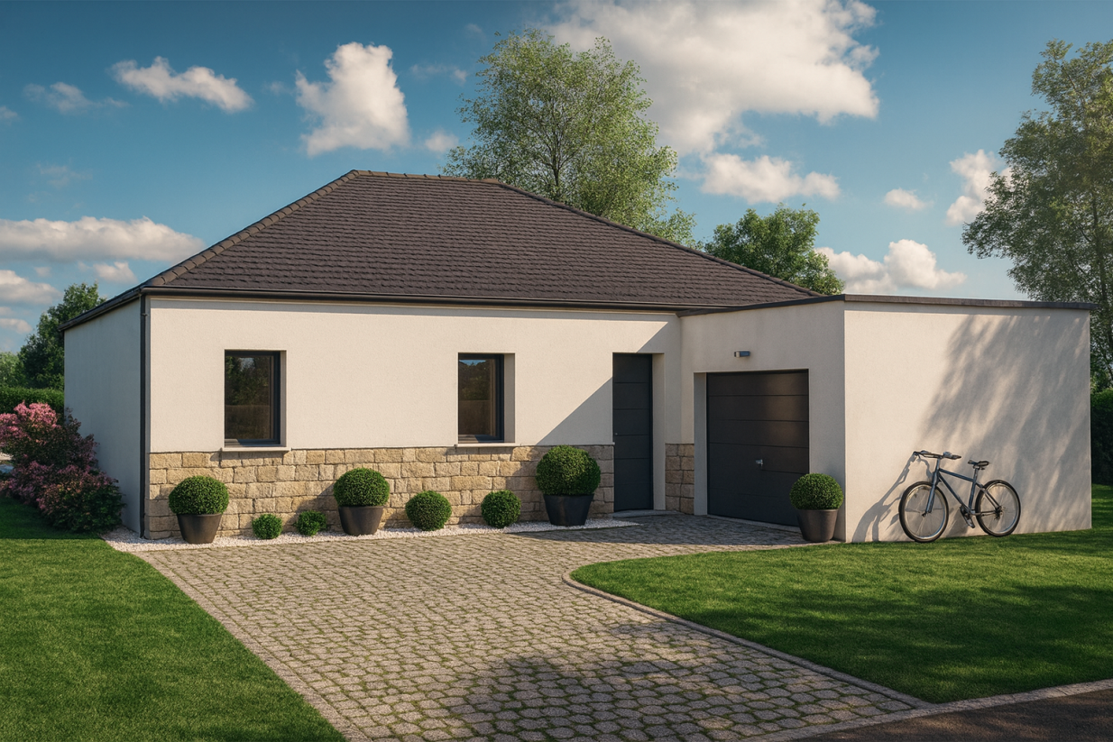 Axces Habitat Constructeur De Maison En Bretagne Maison Plain Pied AX12v2 Avant