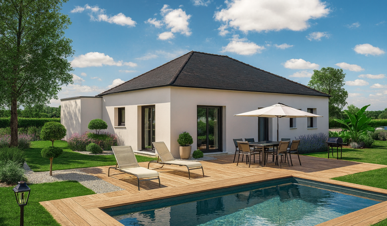 Axces Habitat Constructeur De Maison En Bretagne Maisons Plain Pied AX12V2 Arriere