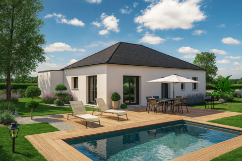 Axces Habitat Constructeur De Maison En Bretagne Maisons Plain Pied AX12V2 Arriere