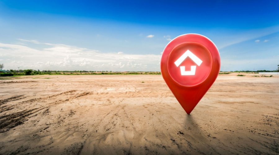 House,Symbol,With,Location,Pin,Icon,On,Empty,Dry,Cracked